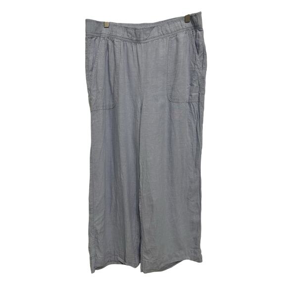 Jones New York Women's Blue Linen Rayon XL Pants Elastic Waist POCKETS - Picture 1 of 8